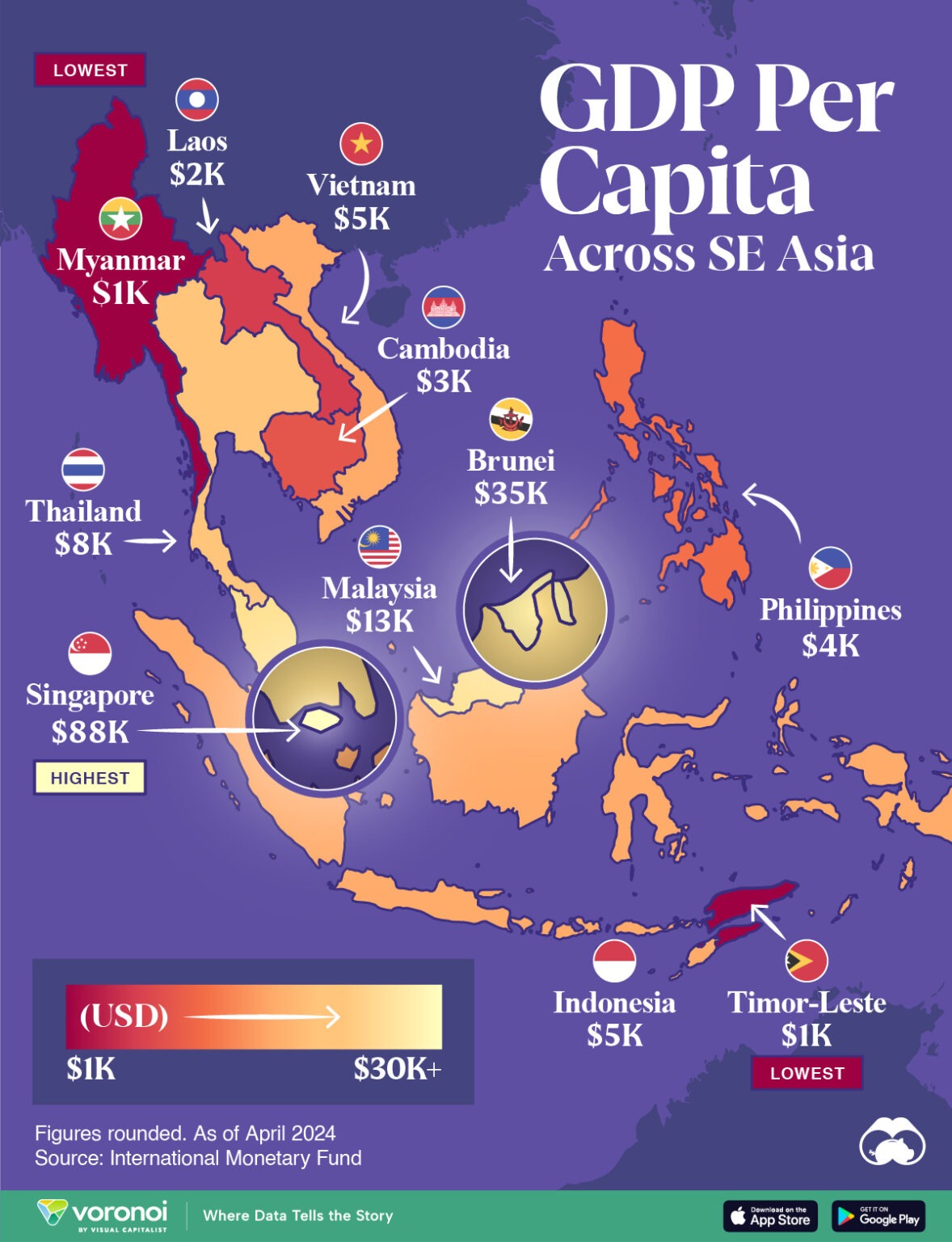 Mapped Southeast Asias GDP Per Capita By Country Visual Capitalist