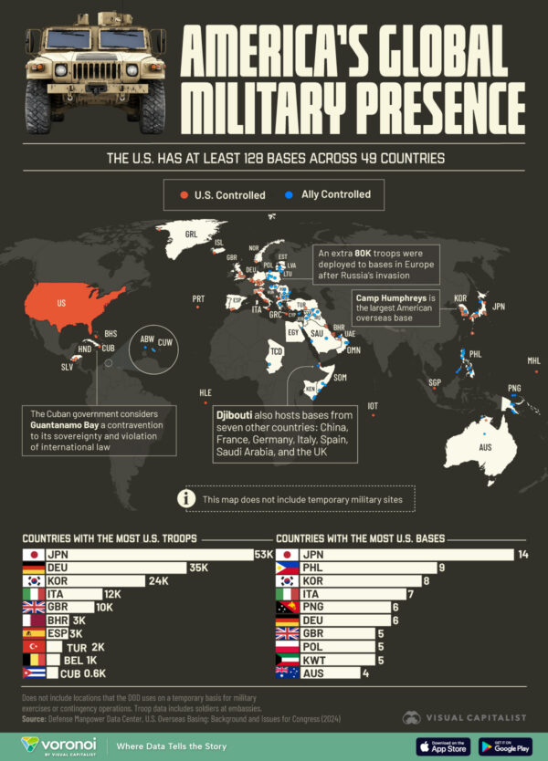 Mapped: Every Known U.S. Military Base Overseas
