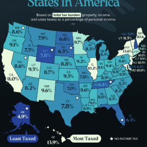 Mapped: The Most Taxed States in America