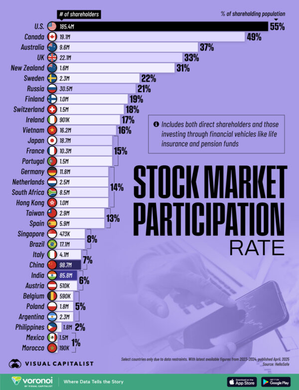 Ranked: Top Countries by Stock Market Ownership