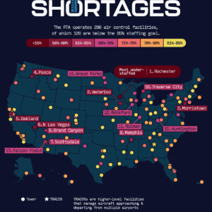 Mapped: Every Understaffed Air Traffic Control Tower in the U.S.