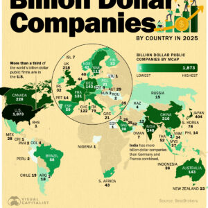 Mapped: Billion Dollar Companies by Country in 2025