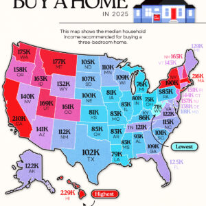 Mapped: The Income Needed to Buy a Home in Every U.S. State