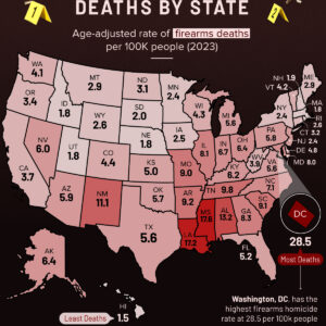 Mapped: Gun-Related Deaths by State