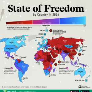 Mapped: The State of Freedom Around the World in 2025