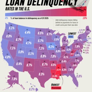 Mapped: Which States Are Most Behind on Debt?