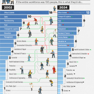 Visualized: How U.S. Jobs Shifted Between 2002 and 2024